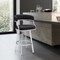 Armen Living Dione 26" Counter Height Swivel Black Faux Leather and Brushed Stainless Steel Bar Stool 840254335158 - alternate 8